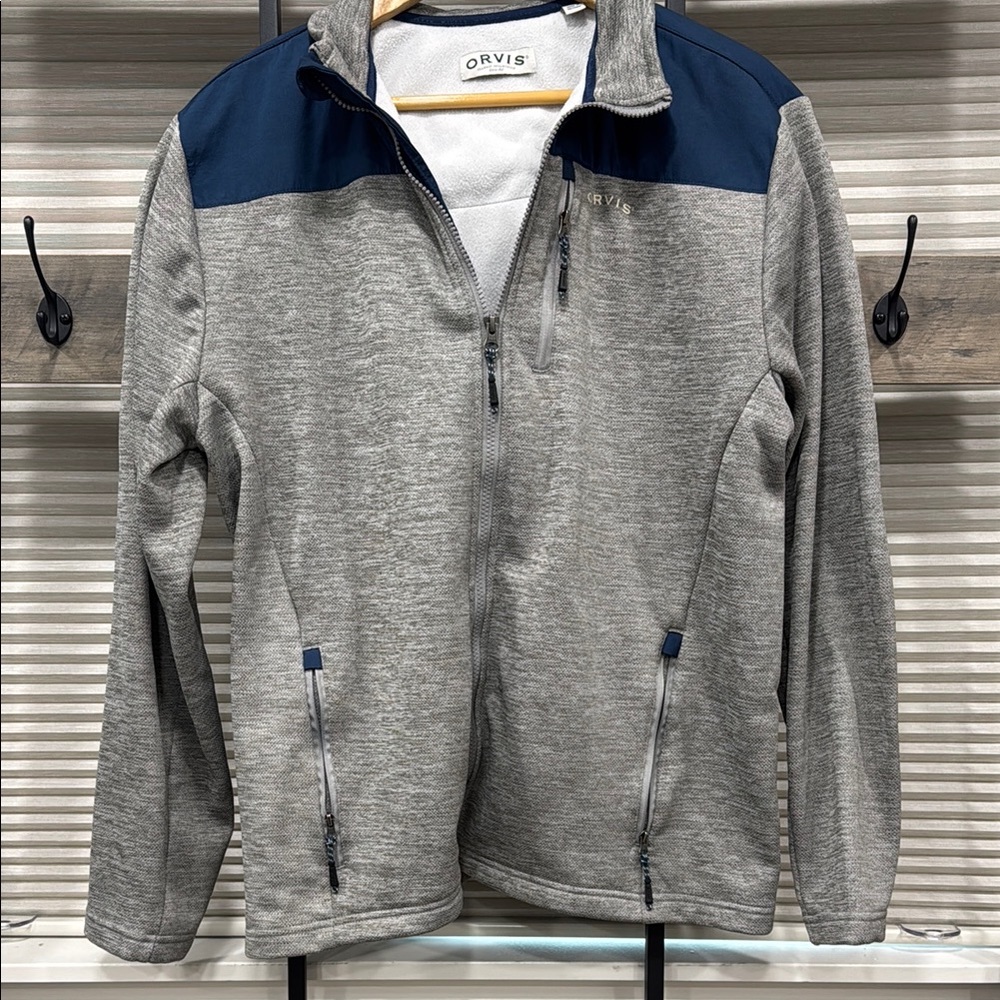 Orvis Gray and Blue Full-Zip Jacket